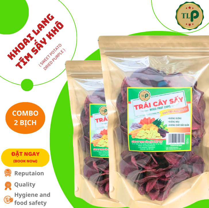 KHOAI LANG TÍM SẤY KHÔ TÂN LỘC PHÁT COMBO 2 BỊCH  - MỖI BỊCH 200G