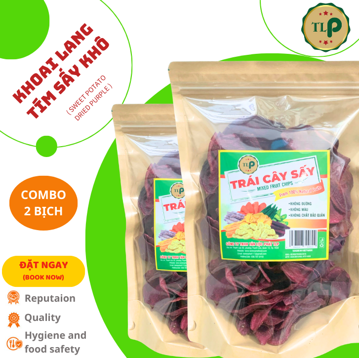 KHOAI LANG TÍM SẤY KHÔ TÂN LỘC PHÁT COMBO 2 BỊCH  - MỖI BỊCH 400G