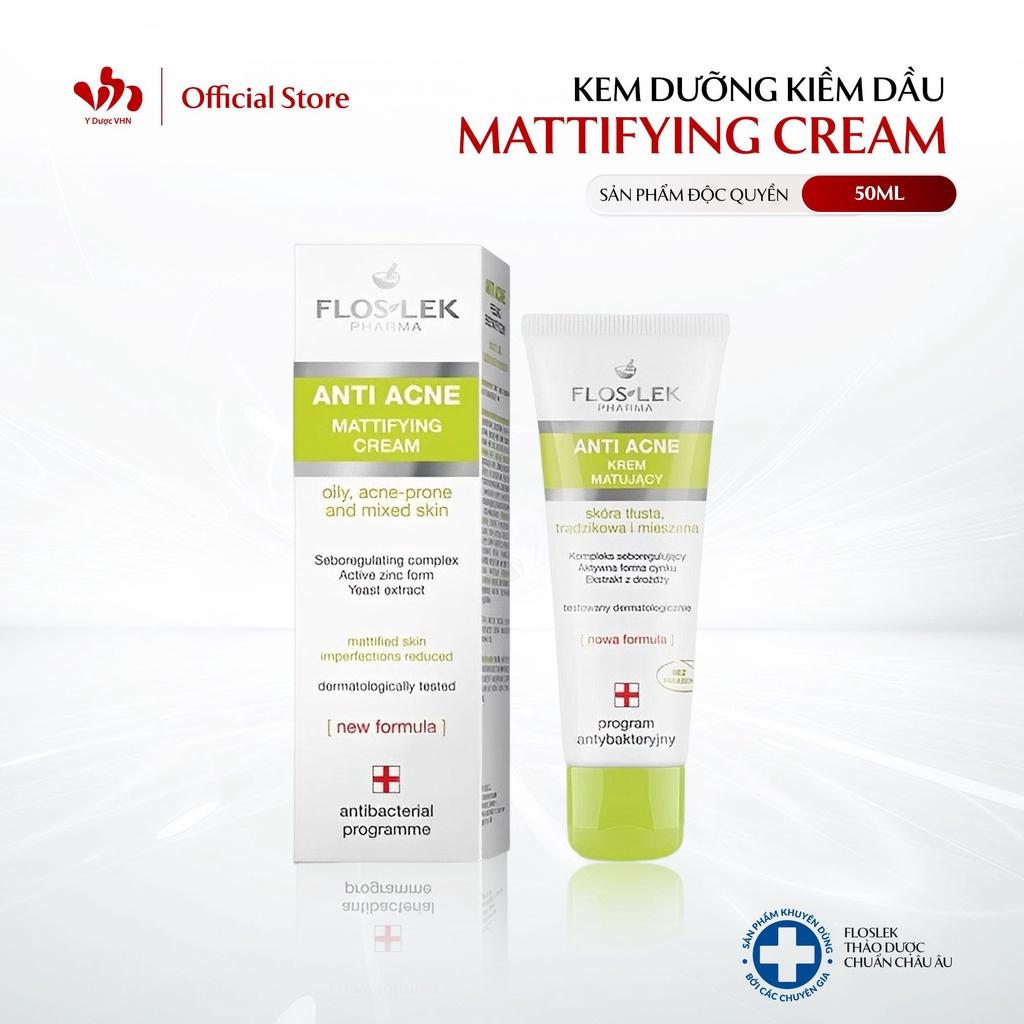 Kem Dưỡng Kiềm Dầu Mattifying Cream FLOSLEK Hỗ Trợ Kiểm Soát Dầu Nhờn, Giảm Mụn, Thông Thoáng Lỗ Chân Lông 50ml