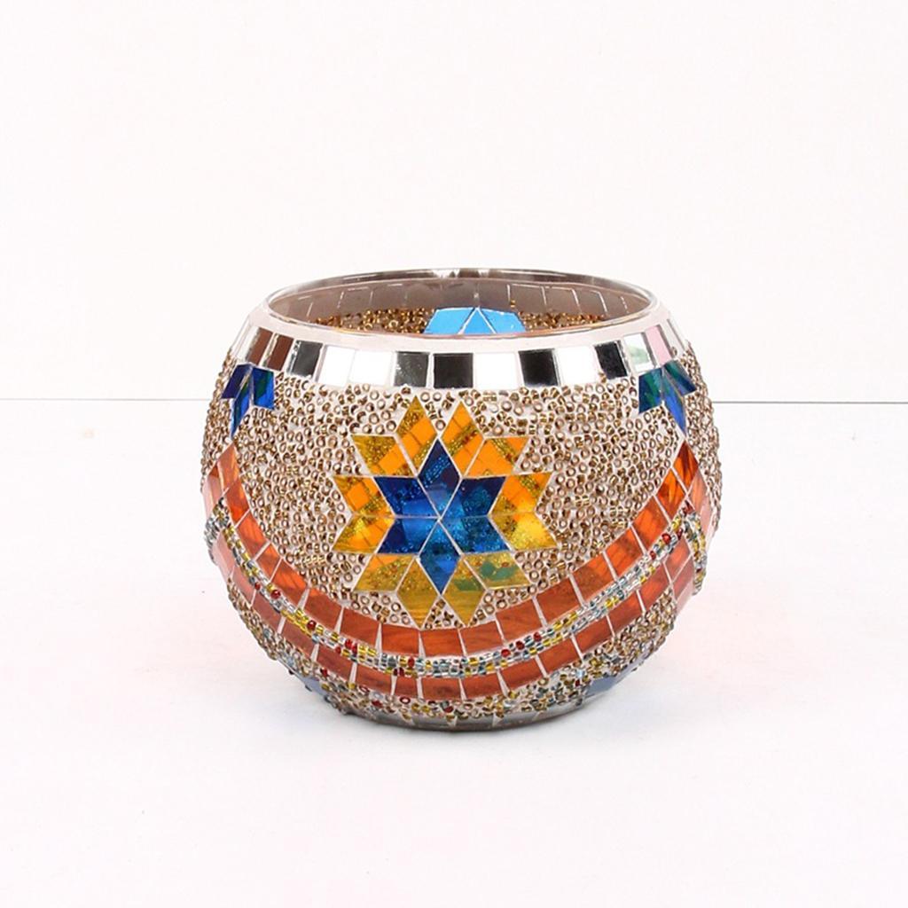 Mosaic Glass Candle Holder Tealight Candlestick for Wedding