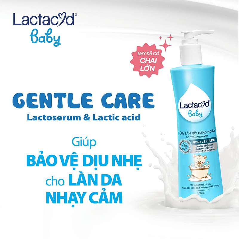 Sữa Tắm Gội Trẻ Em Lactacyd Bb GIẢM RÔM SẢY và HĂM KẼ VƯỢT TRỘI 250ml