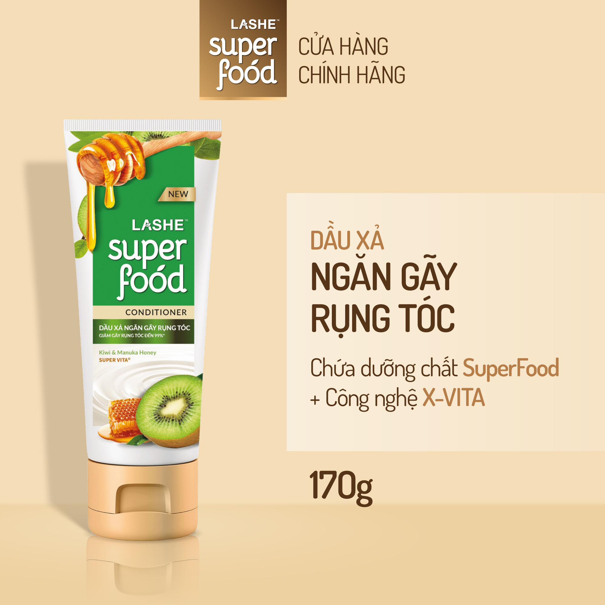 Dầu xả LASHE SUPERFOOD ngăn gãy rụng tóc 170G