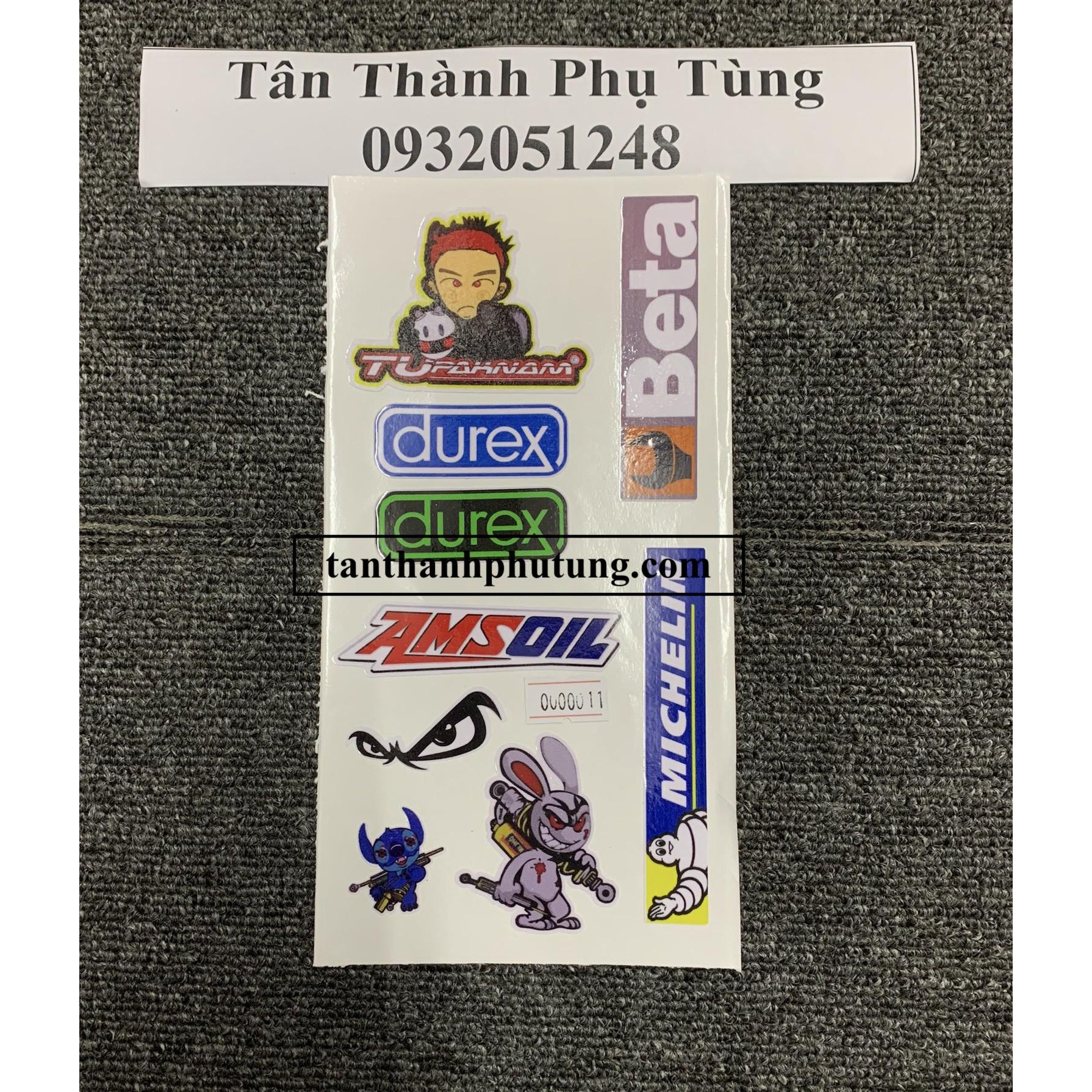 Tem Sticker Decal trang trí dành cho các loại xe :RCB , Nitron, Durex, Matris, Ohlins....MS00011