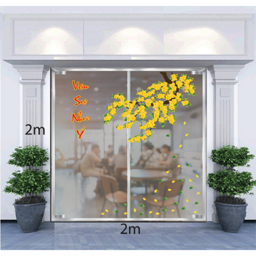 Decal Dán Tường Trang Trí Tết Cành Mai Mùa Xuân Số 2
