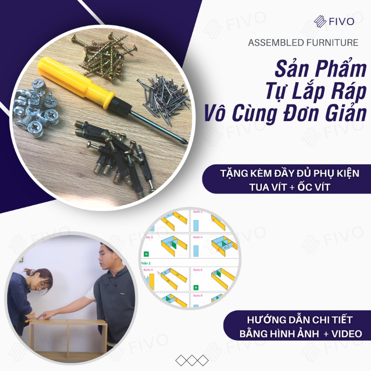 Kệ Trang Trí Treo Tường Gỗ MDF 17mm Chống Ẩm FIVO FB41 Đơn Giản Tiện Dụng Dễ Dàng Gắn Tường - Hàng Chính Hãng