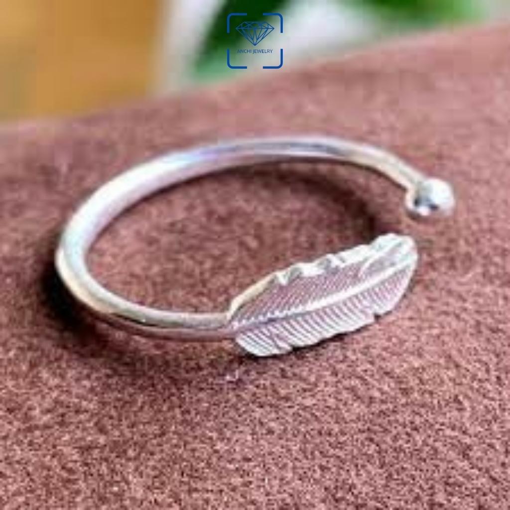 Nhẫn lông vũ bạc hở thời trang nữ, Anchi jewelry