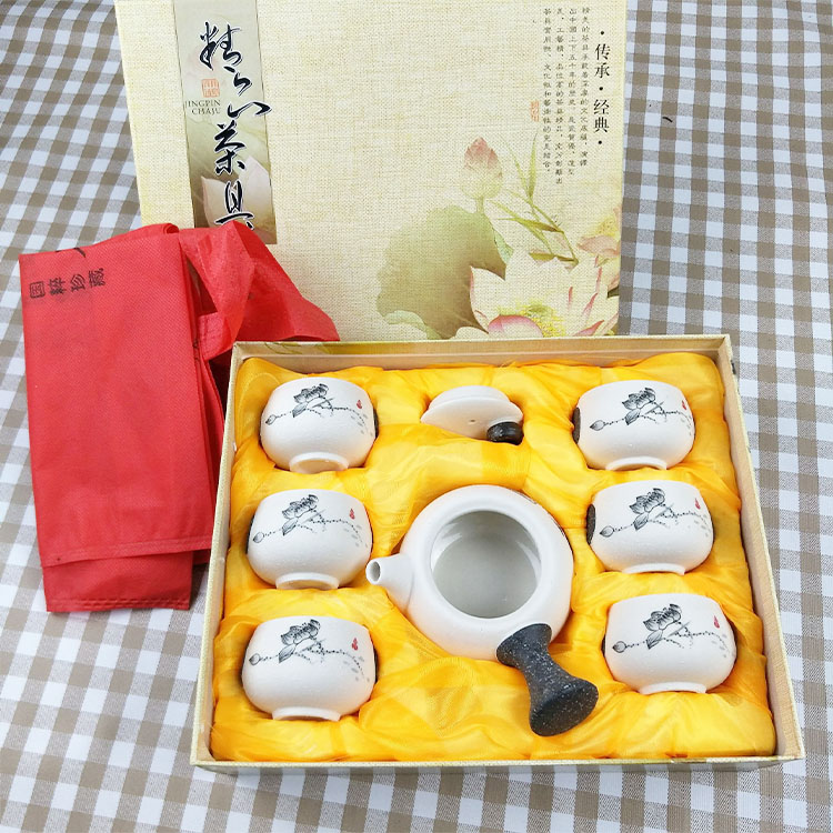 Bộ ấm chén pha trà Định Châu Hoa Sen + tặng 1 gói trà búp tôm 100g