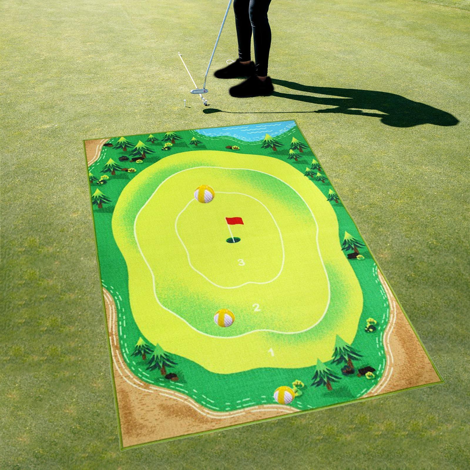 Golf Game Mat Practice Mats Portable and Balls Indoor Outdoor Equipment