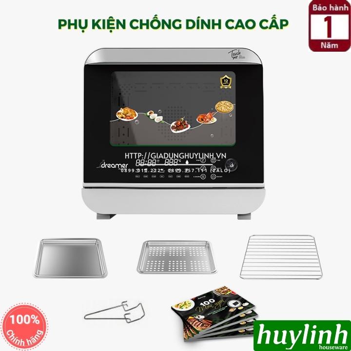 Nồi chiên không dầu hấp hơi nước Dreamer DKA-SAF118W - Dung tích 18 lít - 14 chương trình - Tặng sách hướng dẫn nấu ăn - Hàng chính hãng