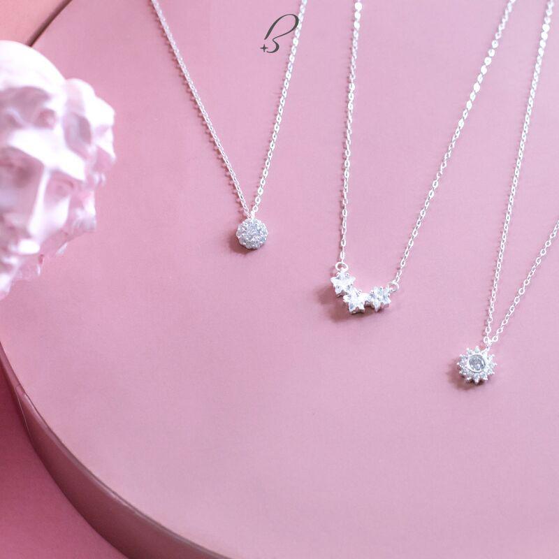 Vòng cổ Bling It hoa mặt trời đính đá bạc BIVC244