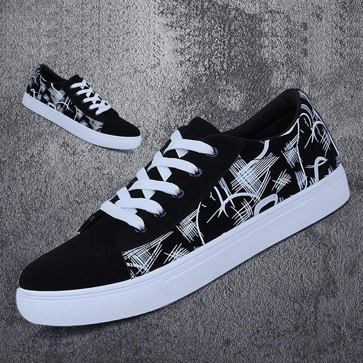 Giày sneaker nam đế cao su thân in nhiệt siêu bền GN376 Gấu Nâu