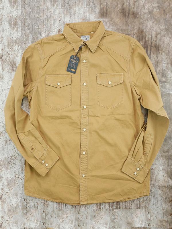 Áo Sơ Mi Nam Esprit Chino Solid Twill Snap Front Western Regular Fit Shirt - SIZE L/XL