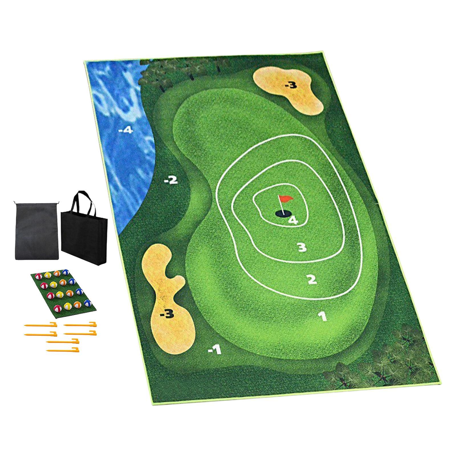 Golf Game Mat Golf Game Set Practice Mat with Chipping Mat Golf Training Aid
