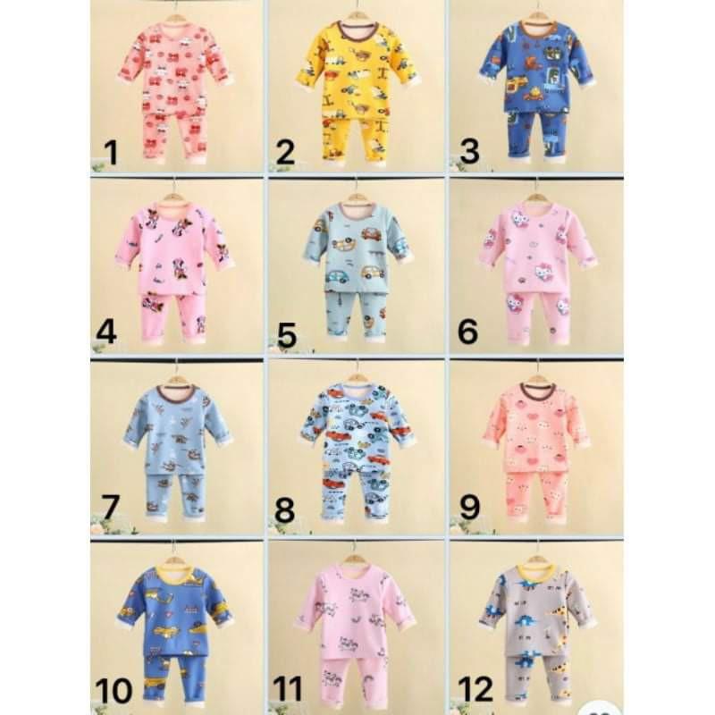 Bộ quần áo nỉ cho bé BabyGao cạp cao lót bông dài tay cho bé trai và bé gái ( Hàng cao cấp )