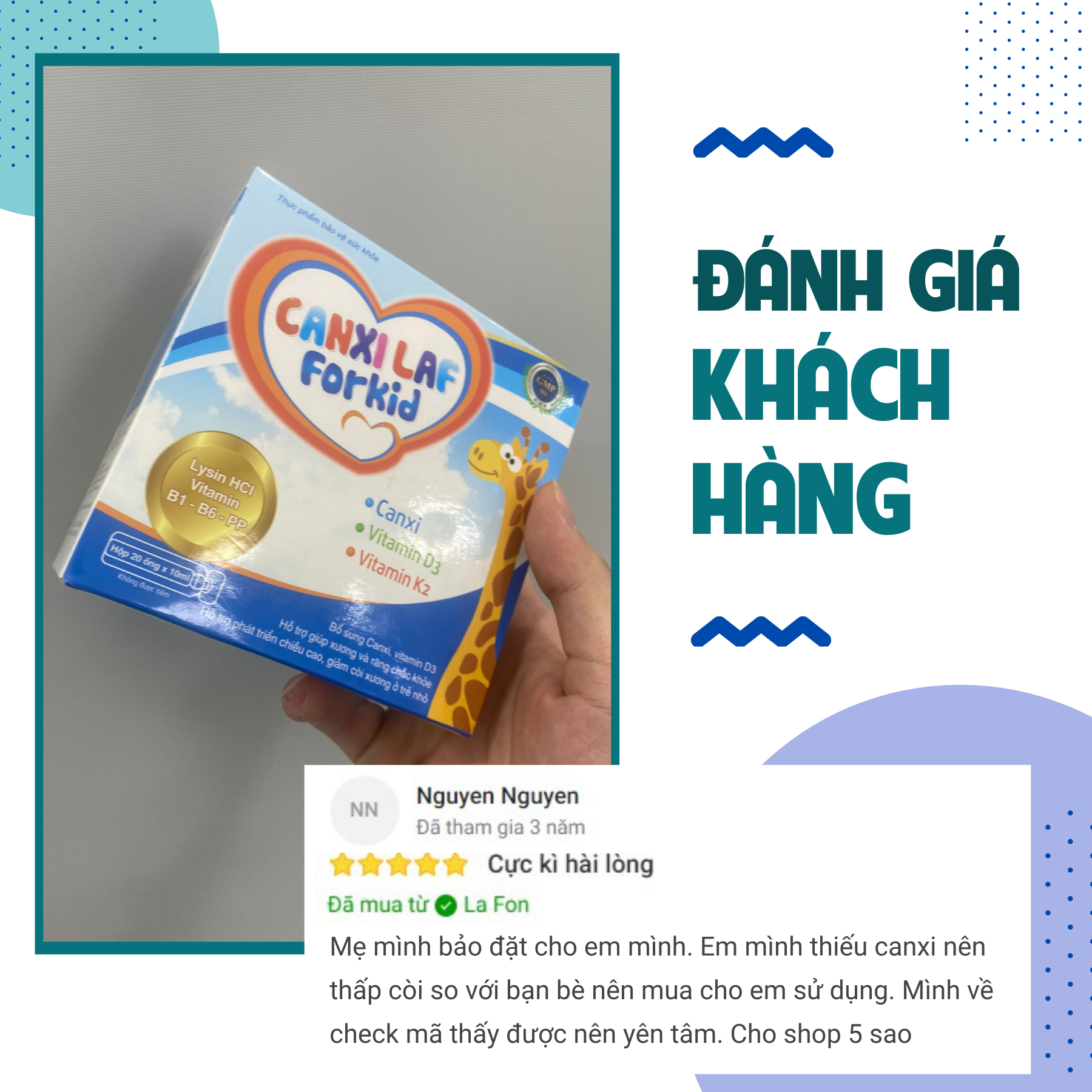 Bổ sung Canxi cho trẻ giúp xương và răng bé chắc khỏe, giúp bé phát triển chiều cao vượt trội với Canxi từ tảo biển, vitamin D3 và FOS nhập khẩu từ Bỉ chống táo bón trong quá trình bổ sung canxi – Hộp 20 ống uống Canxi Laf for kid