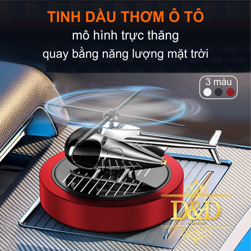 Tinh dầu thơm trang trí táp lô xe hơi, ô tô mô hình trực thăng chạy bằng năng lượng mặt trời