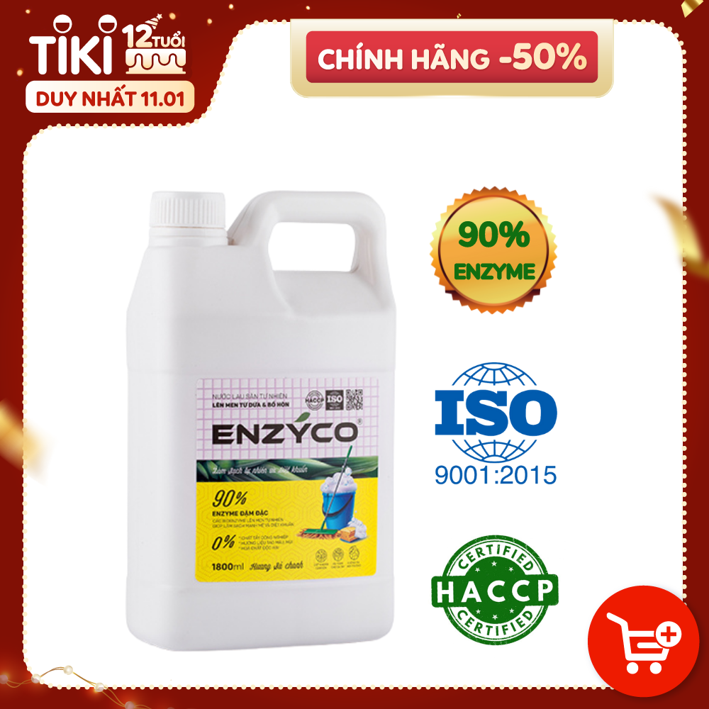 Nước Lau Sàn Sinh Học ENZYCO Lên Men Từ Dứa Và Bồ Hòn Làm Sạch Sàn Nhà Không Chất Hóa Học An Toàn Lành Tính - Hương Sả Chanh