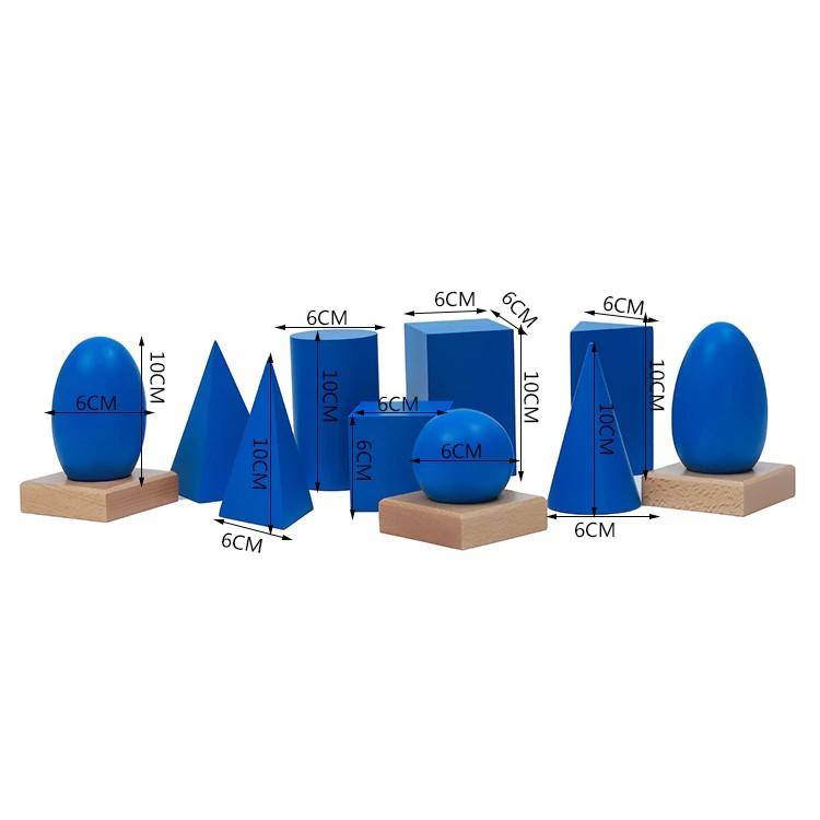 (Phiên bản quốc tế) Hộp khối hình học màu xanh kèm đế (Geometric Solids with Stand, Bases, and Box)