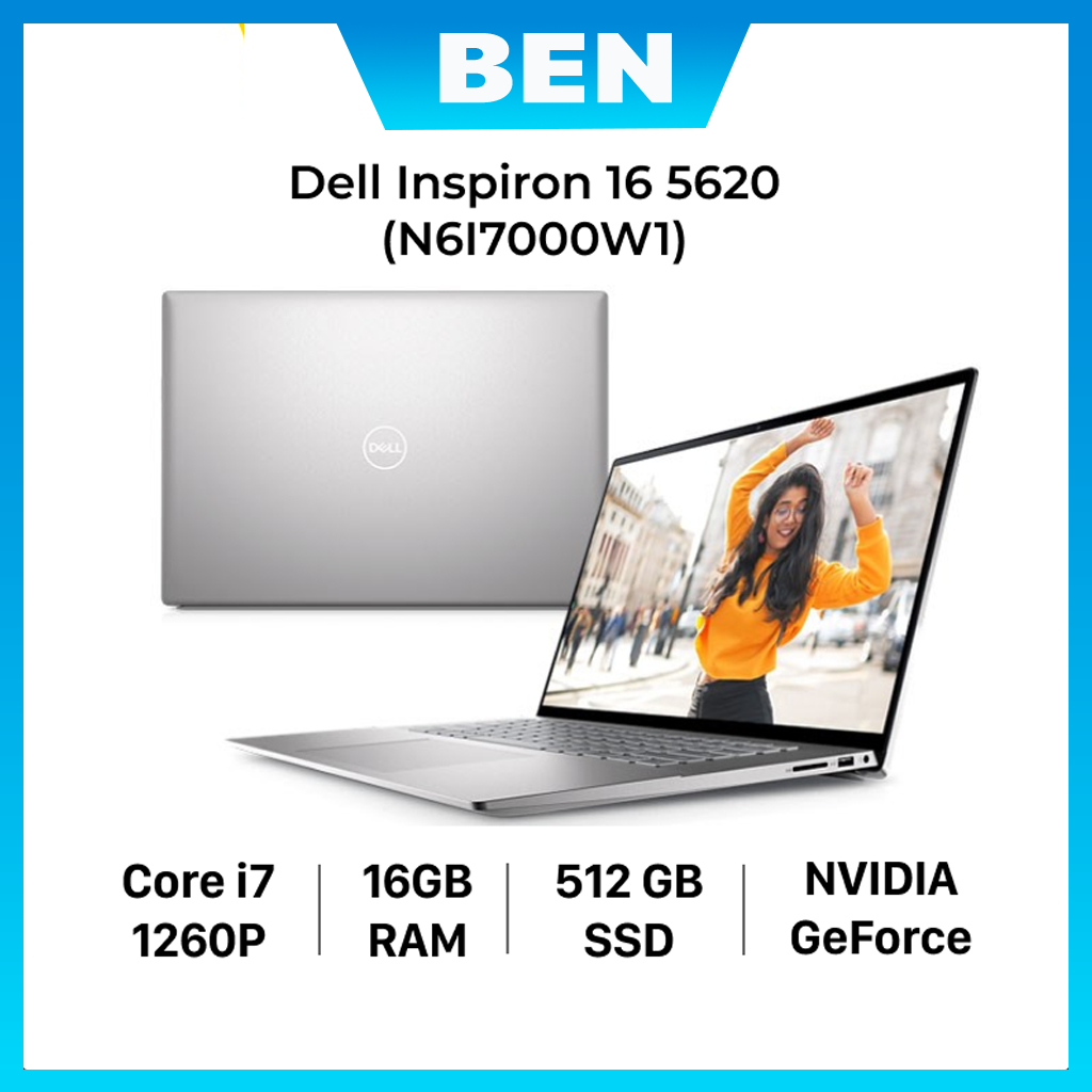 Laptop Laptop Dell Inspiron 16 5620 i7 1260P/16GB/512GB/2GB MX570/OfficeHS/Win11 (N6I7000W1) - Hàng chính hãng