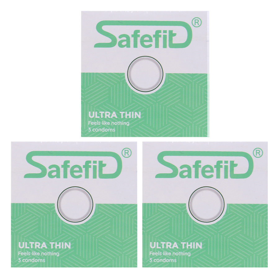 Combo 2 Hộp Bao Cao Su Safefit Ultra Thin (3 Cái / Hộp) + Tặng 1 Hộp Bao Cao Su Safefit Ultra Thin