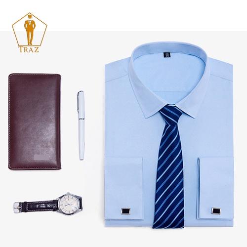 Áo sơ mi TRAZ măng séc nam, cufflink cao cấp chống nhăn thấm hút mồ hôi