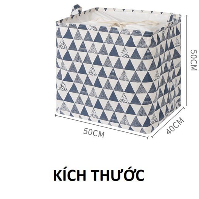 Túi đựng quần áo chăn màn vải canvas không thấm nước, giỏ đựng đồ đa năng vintage cỡ siêu to