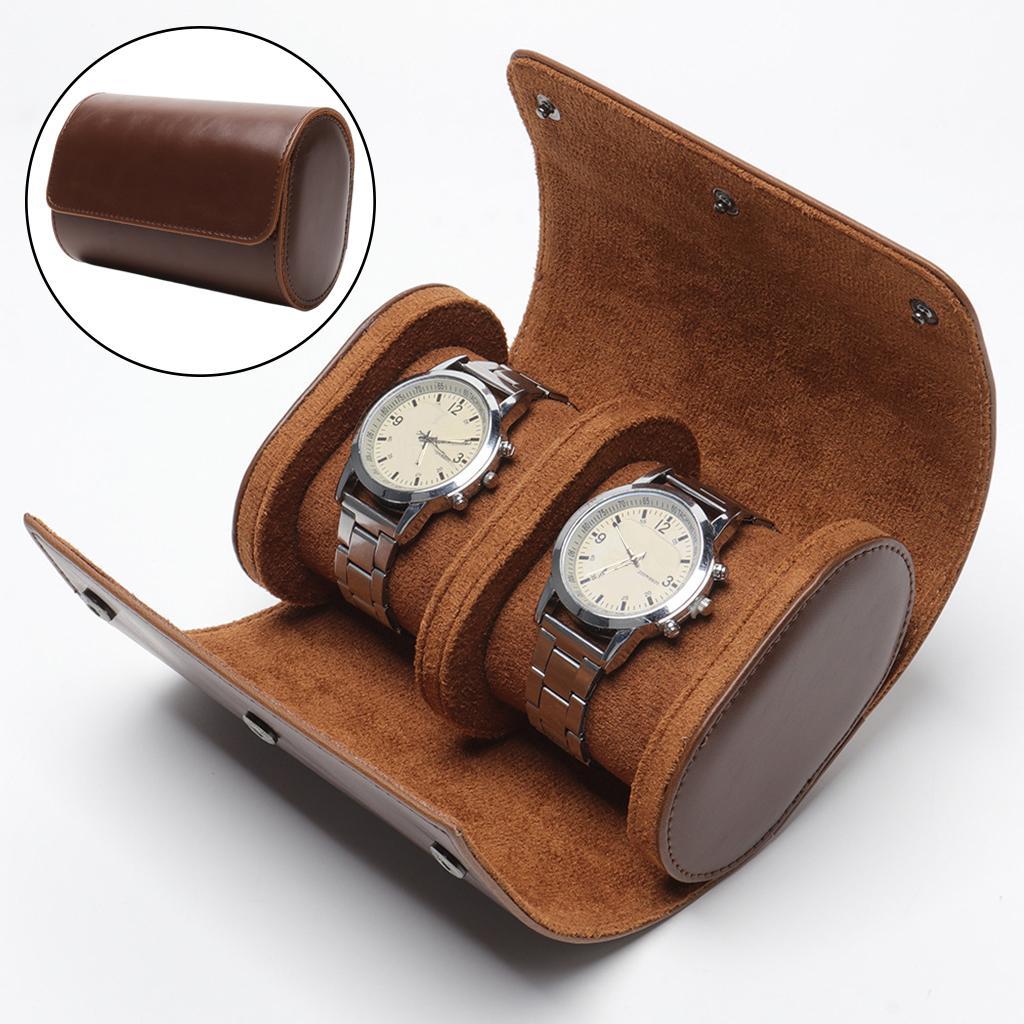 2pcs Retro 2 Slot Watch Case Jewelry Organizer Collector Gift for Wristwatch