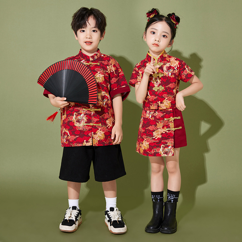 Set đồ cho bé trai bé gái phong cách trung hoa diện lễ tết trung thu size 100-180 hàng Quảng Châu cao cấp