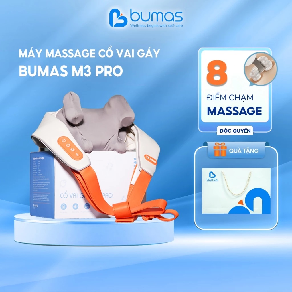 Máy Massage Cổ Vai Gáy Sothing Bumas M3 Pro - Massage Chườm Ấm 8 Điểm Chạm, Điều Chỉnh Linh Hoạt Và Dễ Dàng- Hàng chính hãng