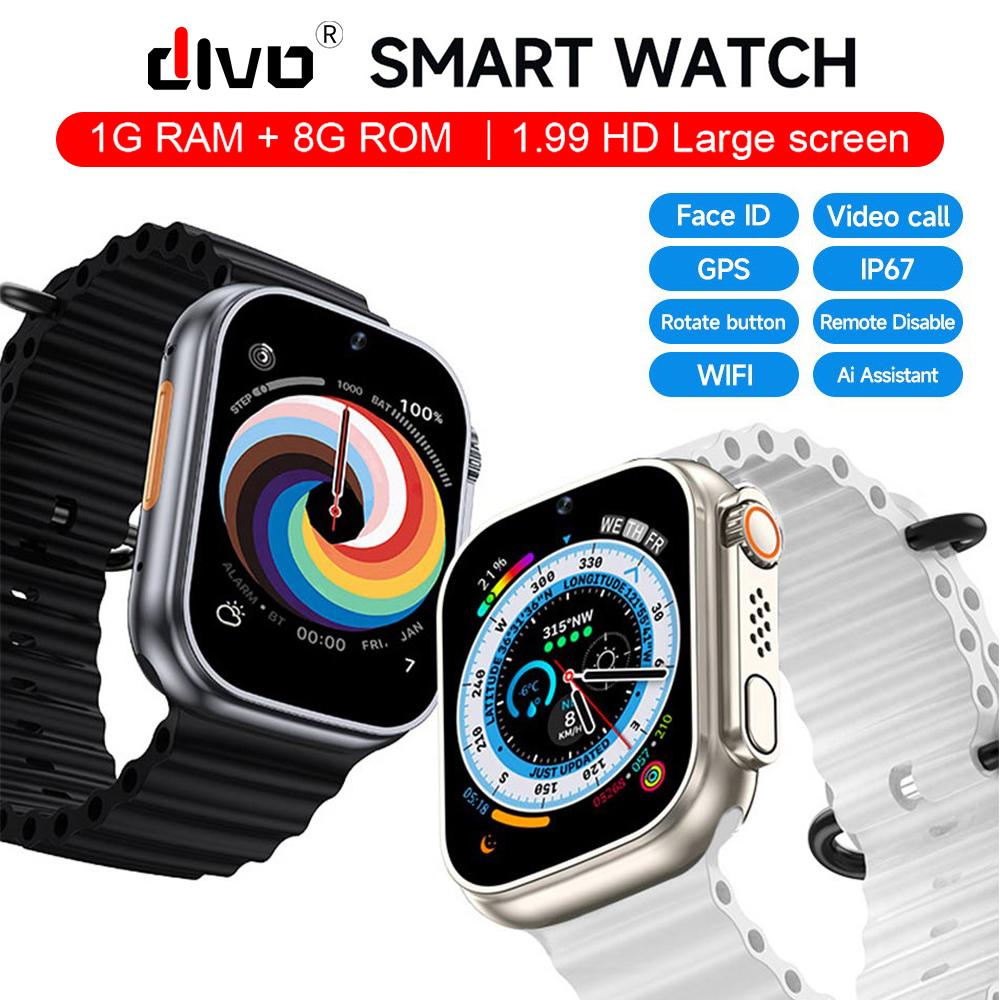 Đồng Hồ Thông Minh Smartwatch Nam 2023 Cuộc Gọi Video Đồng Hồ Đeo Tay Cho Nữ Định Vị GPS Nữ 4G Nano 1.99 Màn Hình HD Đồng Hồ Thông Minh RAM 1G ROM 8G
