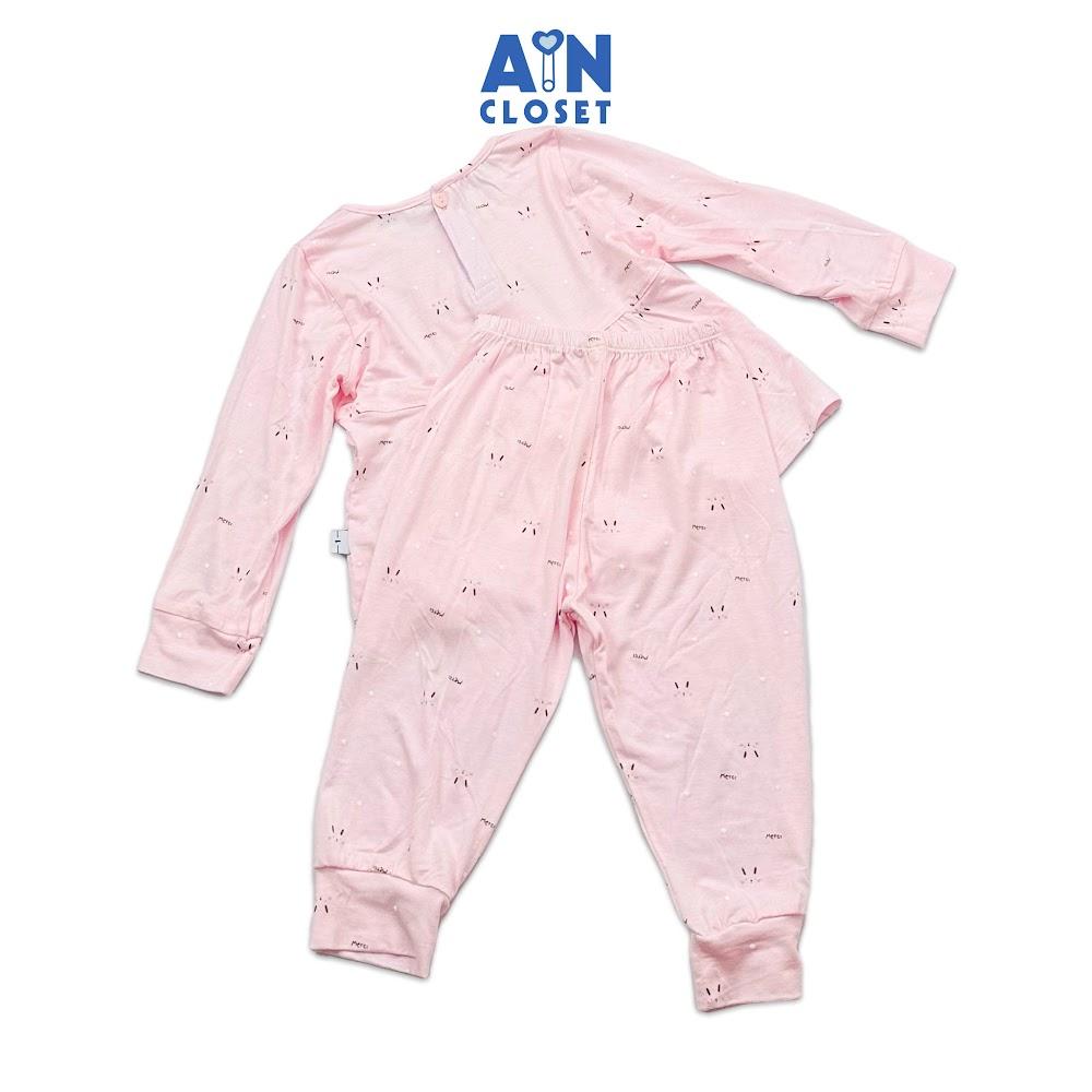 Bộ quần áo dài bé gái họa tiết Mèo Merci thun cotton - AICDBGYUMIBA - AIN Closet