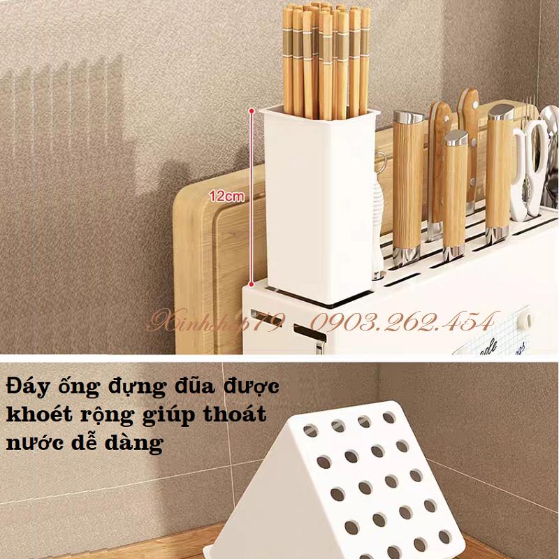 Kệ để dao thớt, đũa thìa cao cấp, chất liệu thép cacbon sơn phủ tĩnh điện kháng khuẩn, bền đẹp, giá cắm dao thớt đa năng
