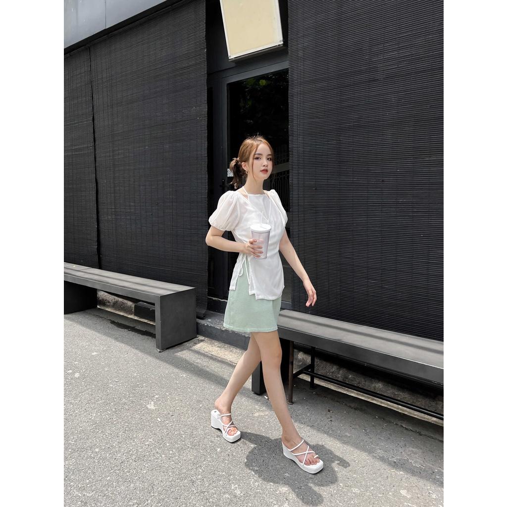 Áo 2 lớp ODS tay ngắn phồng