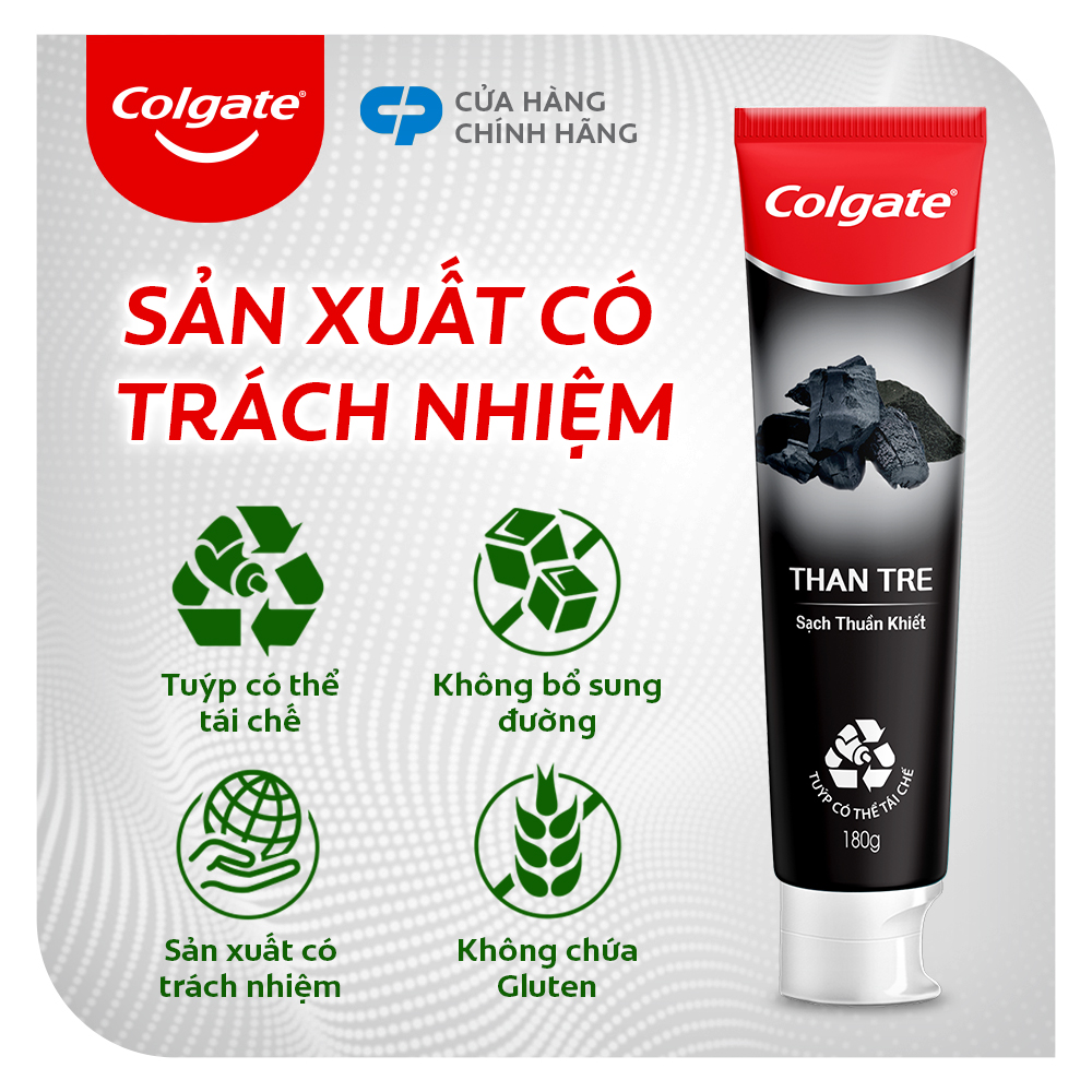 Bộ 3 Kem đánh răng Colgate Than tre sạch thuần khiết từ Hàn Quốc 180g/ tuýp