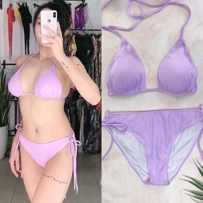 freeship Bikini hai mảnh tam giác tím sexy bắt trend ( Ảnh chụp thật 100%)