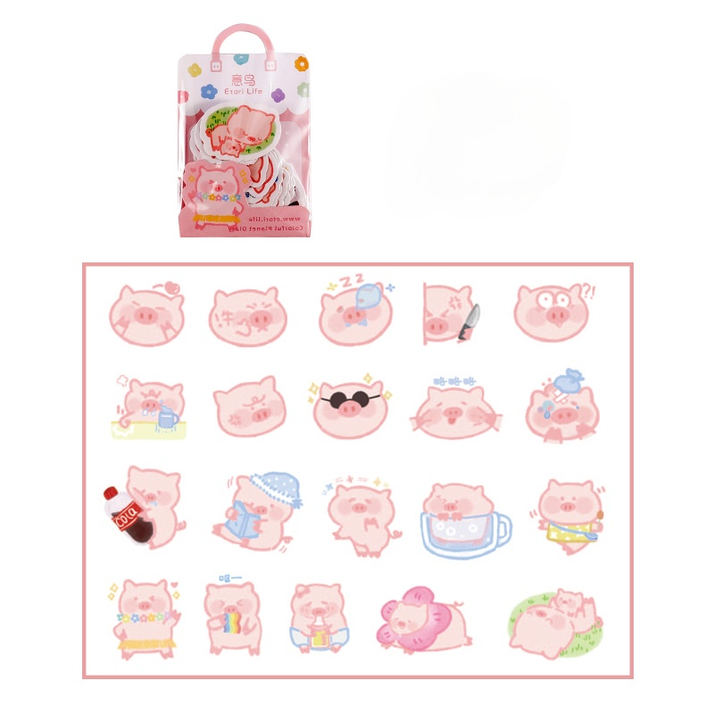 Set 40 sticker nhãn dán hình động vật dễ thương trang trí sổ tay nhật ký ST120