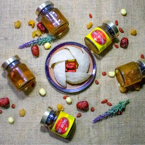 Yến tươi chưng sẵn Vị Tứ vị Thảo dược, Yến Sào Phú Hưng, vỉ 10 lọ 70ml, nguyên chất, tiện lợi, không chất bảo quản