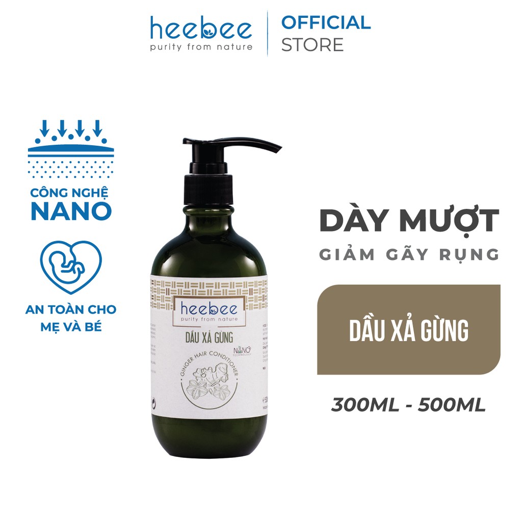 Dầu Xả Gừng Giảm Gãy Rụng Kích Thích Mọc Tóc Heebee Ginger Hair Conditioner 300ml-500ml