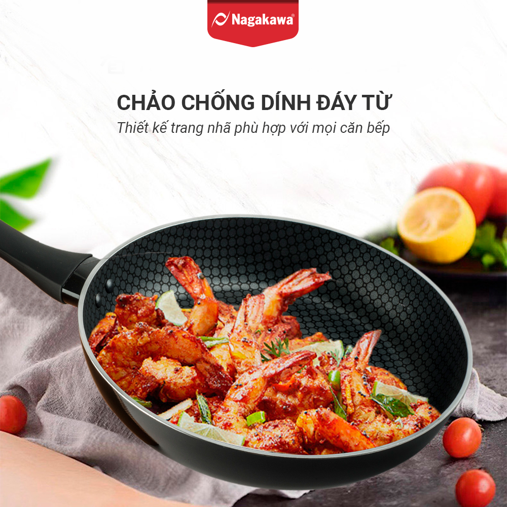 Chảo Cạn Nagakawa NAG2601 Đáy Từ 5 Lớp Chống Dính Cao Cấp