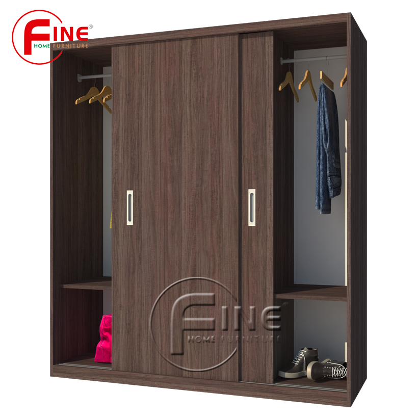 Tủ Quần Áo Cửa Lùa 2 Cánh Hiện Đại sang trọng FINE FT097T kích thước 1m6