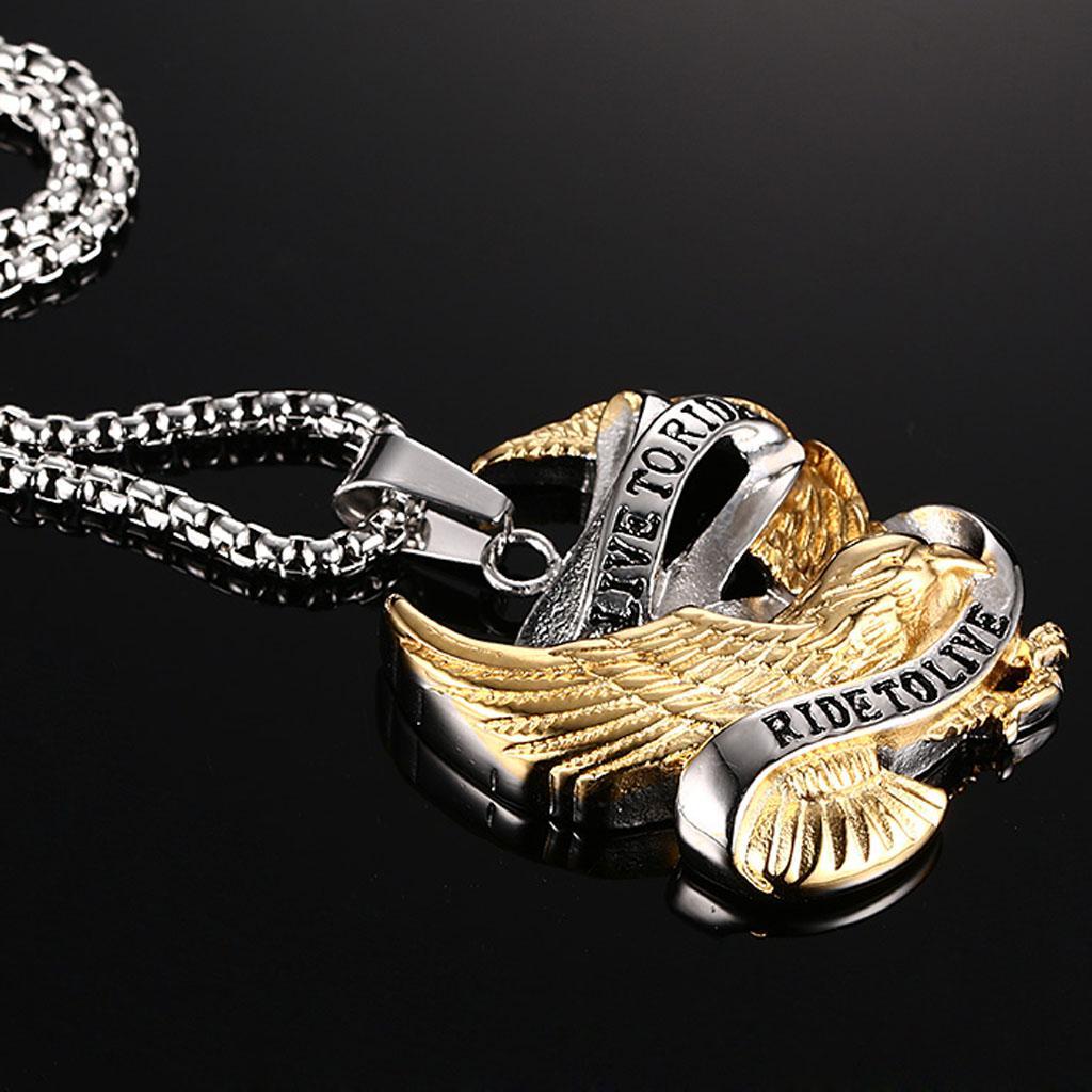 Punk Men Stainless Steel  Eagle Pendant Necklace Chain Jewelry New