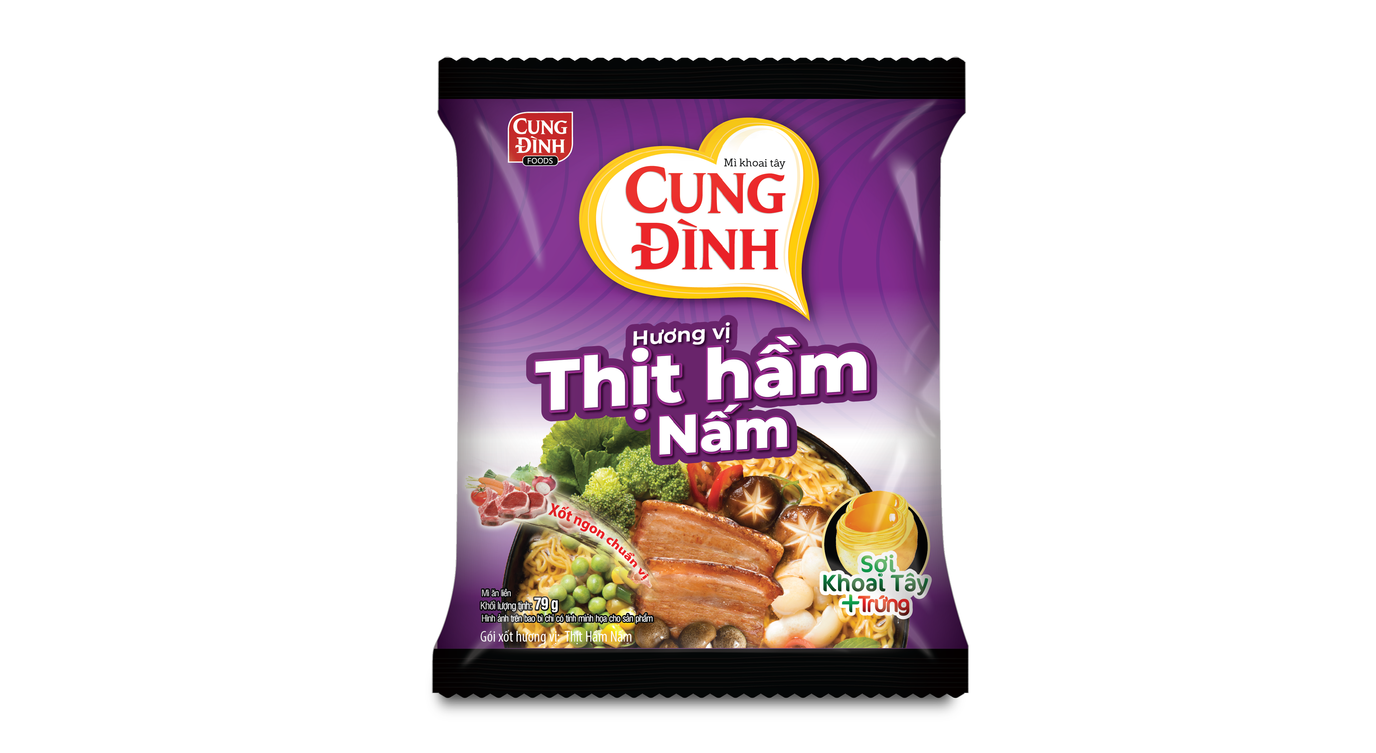 Thùng 30 Gói Mì Cung Đình Hương Vị Thịt Hầm Nấm (79g/Gói)