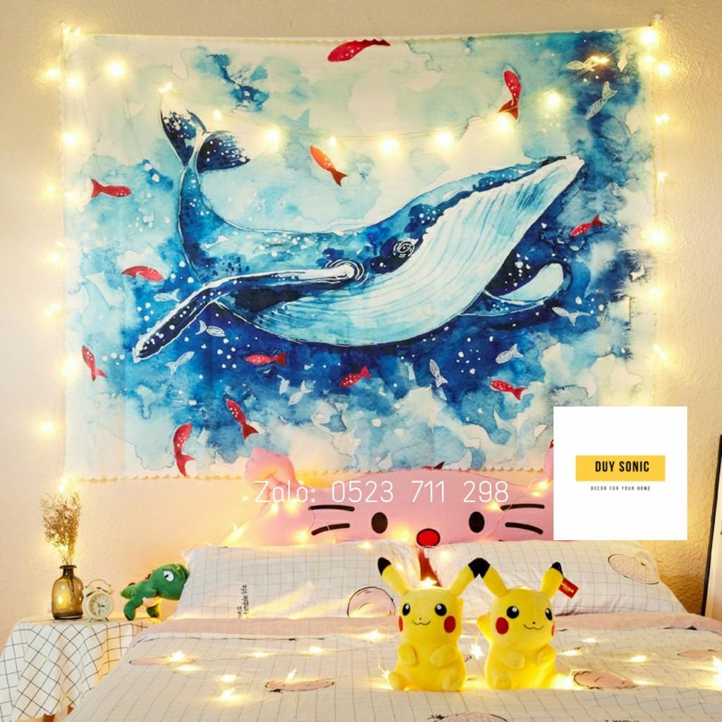 Tranh vải treo tường Decor phòng ngủ phong cách vintage, tấm thảm treo tường dễ thương