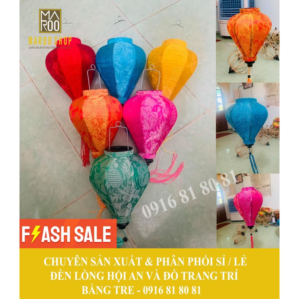 COMBO Đèn lồng Hội An vải lụa kiểu tỏi size 20 cm đủ màu chuyên dùng trang trí