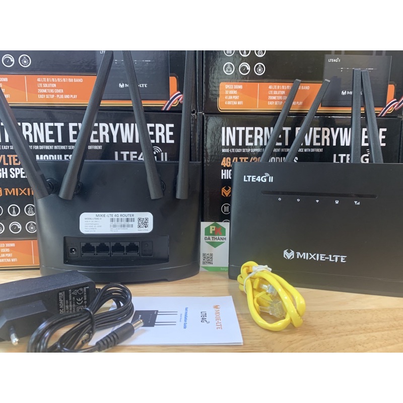Phát wifi từ sim 4G MIXIE LTE4G hỗ trợ 32 user phát sóng cực xa - nguồn trực tiếp 12V (Đen) HÀNG NHẬP KHẨU