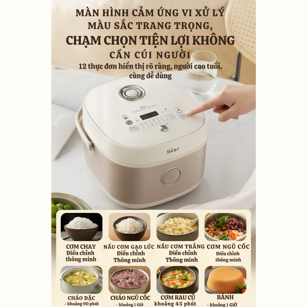 Nồi cơm điện 1L Bear DFB-H30A3 (RC-4H30S) Hàng Chính Hãng