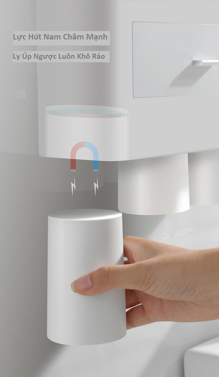 KỆ TREO BÀN CHẢI ĐÁNH RĂNG, TÍCH HỢP ĐỒ LẤY KEM THÔNG MINH MÀU ĐEN-TRẮNG VÀ XÁM -TRẮNG