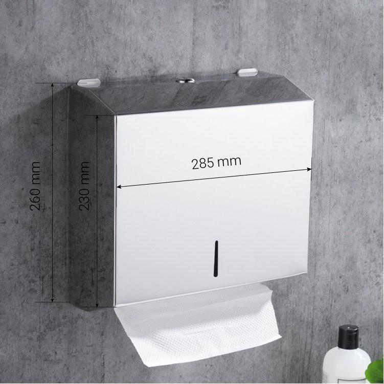 Hộp đựng giấy vệ sinh dáng vuông cỡ đại inox 304