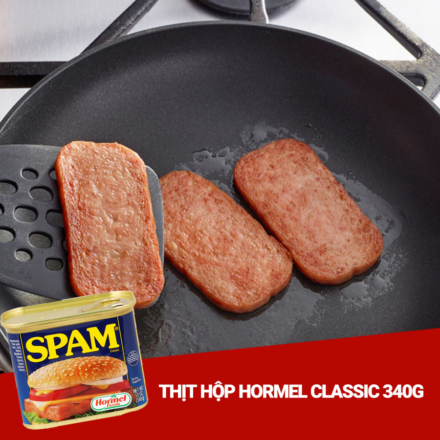 Combo 1 Hộp Thịt Hộp Hormel SPAM 340g Và 1 Hộp Nước Ép Lựu Và Trái Cây Hỗn Hợp Malee 1L [Tặng Kèm Bánh Xốp Nhân Kem Chuối Spoonz 27g]