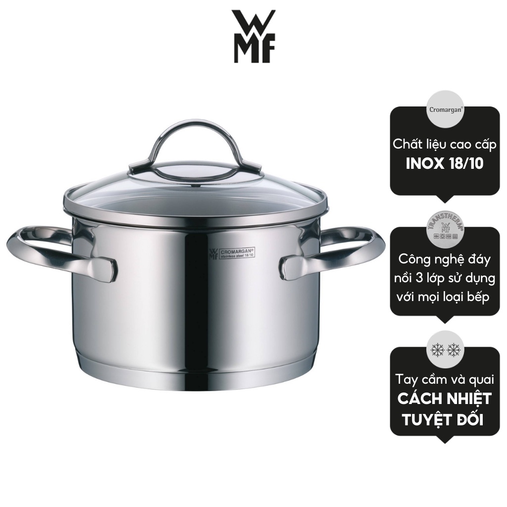 Nồi Thép Đáy Từ WMF Provence Plus High Casserole 16cm 1,9L Nguyên Khối Dùng Cho Mọi Loại Bếp - 0722166380